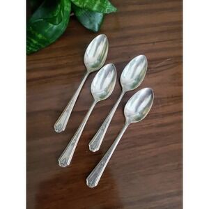 Four (4) Teaspoon Oneida Community Silverplate Duro Plate‎ spoon vintage deco